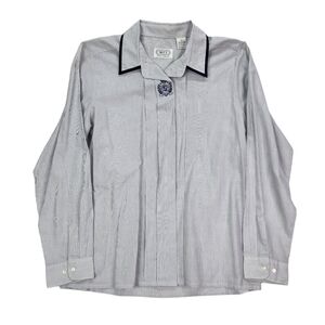 Vintage Witt Longsleeve Button Up Blouse Shirt Top Women's Size 14 Blue Striped